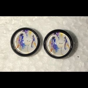 Watercolor Goat Stud Earrings